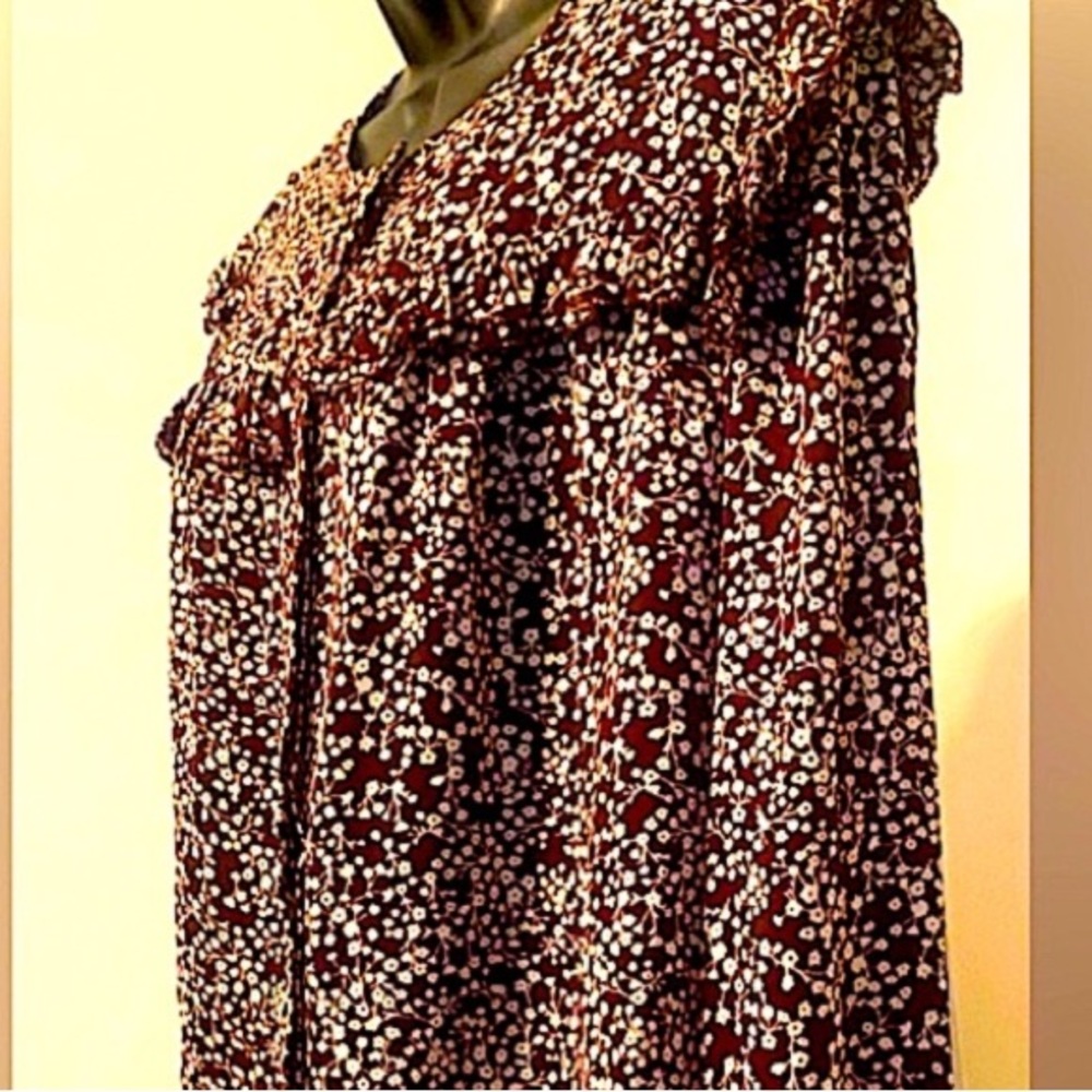 Rebecca Minkoff Selandra Floral Currant Button Blouse Large NWT - Picture 9 of 12